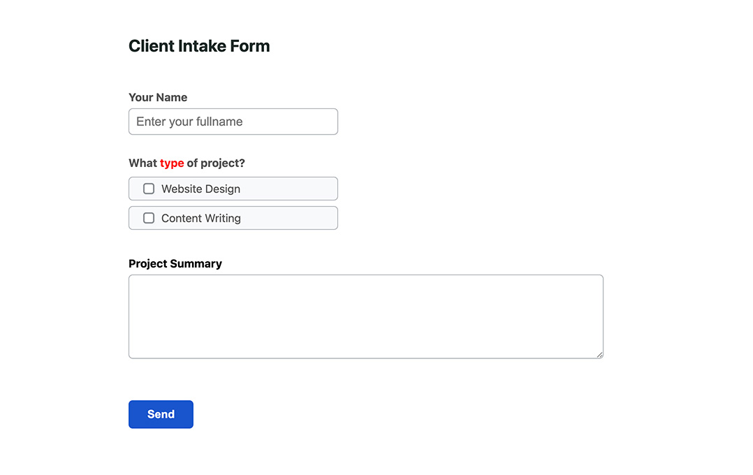Client Intake Form