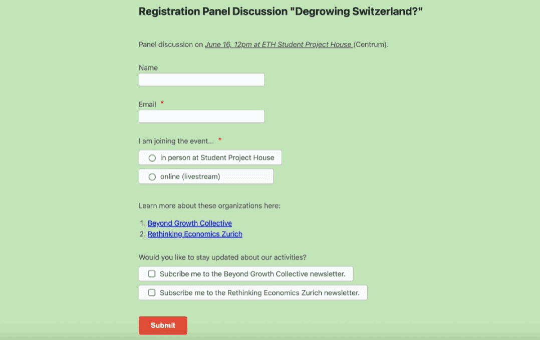 Event Registration Form