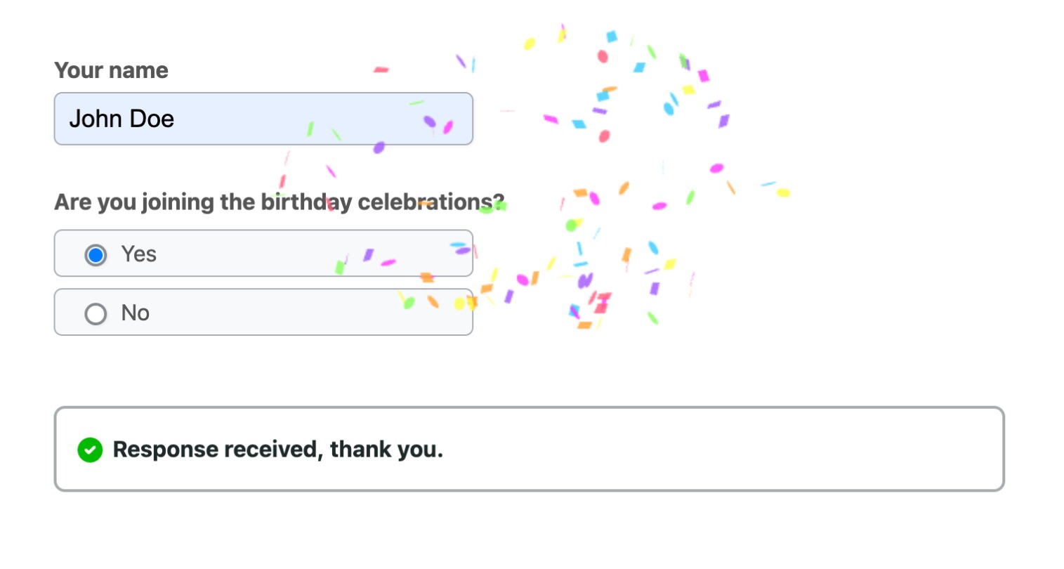 Form confetti