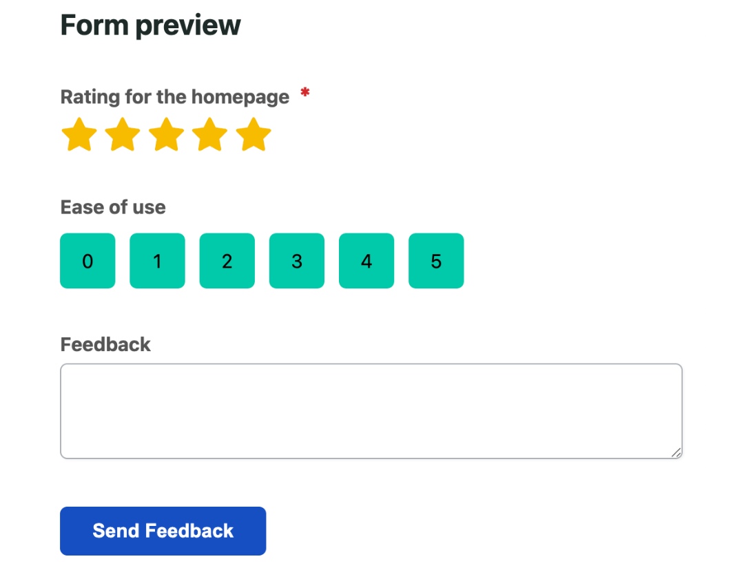 Website feedback form