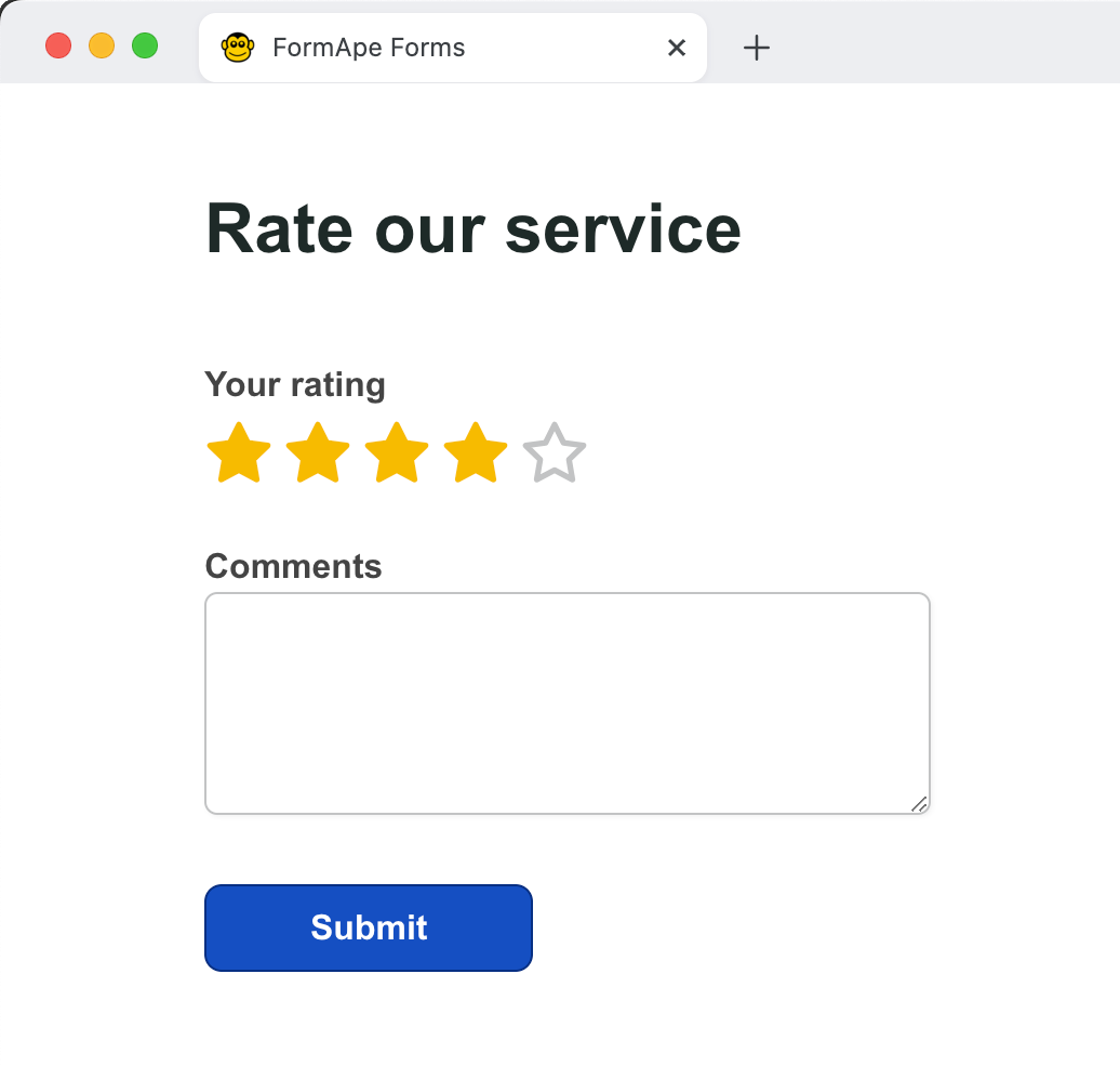 FormApe easy forms rating banner