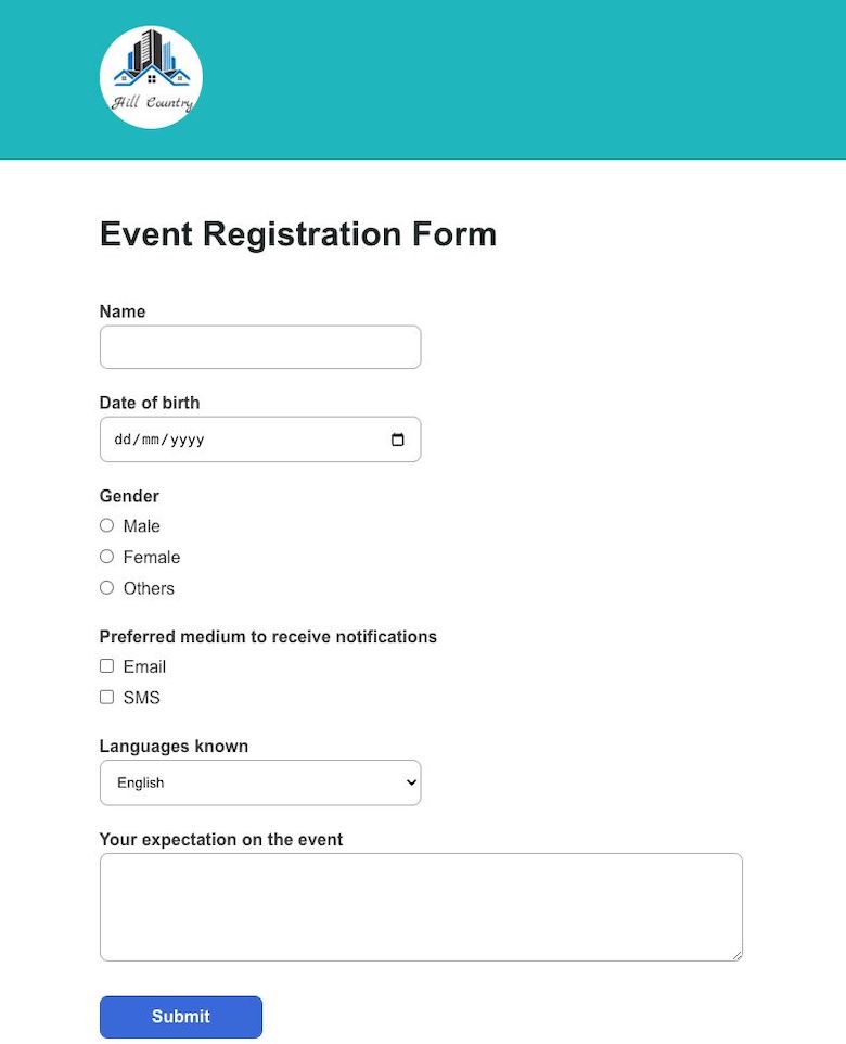 FormApe Form Event Registration Sample
